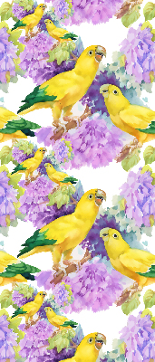 Estor enrollable de tela de loros amarillos