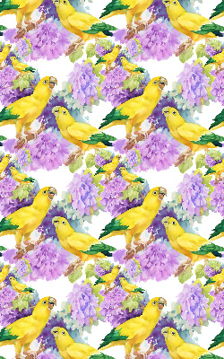Estor enrollable de tela de loros amarillos