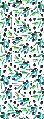 Estor opaco con diseño de hojas y ciruelas