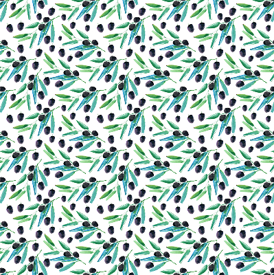Estor opaco con diseño de hojas y ciruelas