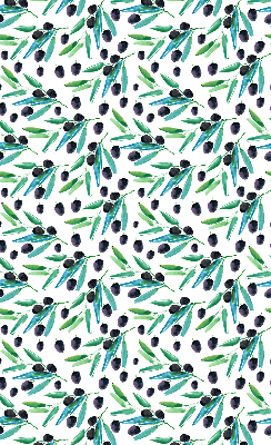 Estor opaco con diseño de hojas y ciruelas