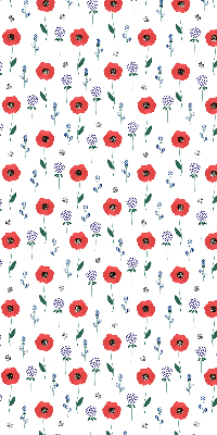 Estor opaco con estampado de flores de amapola