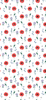 Estor opaco con estampado de flores de amapola