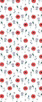 Estor opaco con estampado de flores de amapola