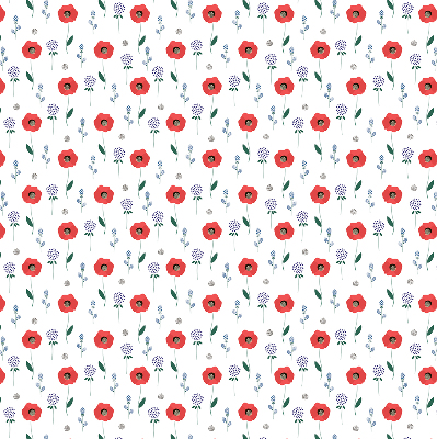Estor opaco con estampado de flores de amapola