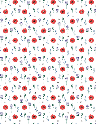 Estor opaco con estampado de flores de amapola