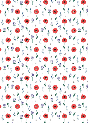 Estor opaco con estampado de flores de amapola