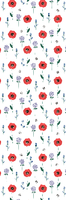 Estor opaco con estampado de flores de amapola