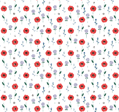 Estor opaco con estampado de flores de amapola