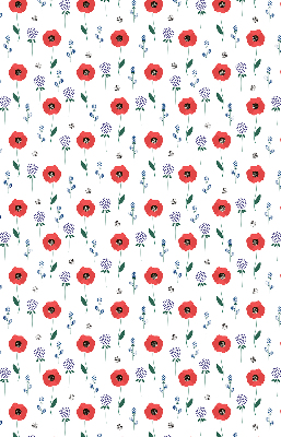 Estor opaco con estampado de flores de amapola