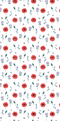 Estor opaco con estampado de flores de amapola