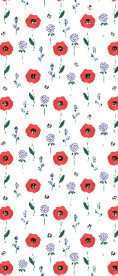 Estor opaco con estampado de flores de amapola