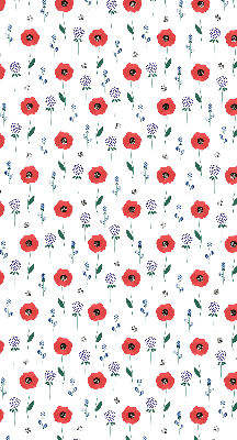 Estor opaco con estampado de flores de amapola