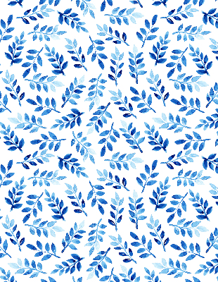 Estor decorativo con hojas azules