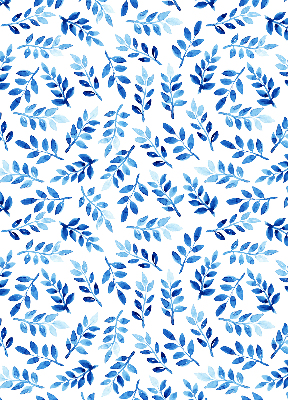 Estor decorativo con hojas azules