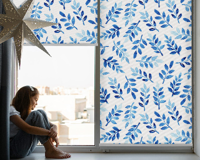 Estor decorativo con hojas azules