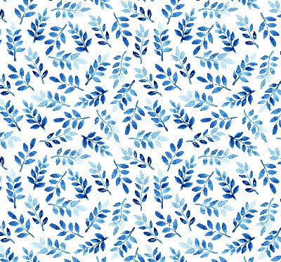 Estor decorativo con hojas azules