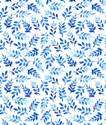 Estor decorativo con hojas azules
