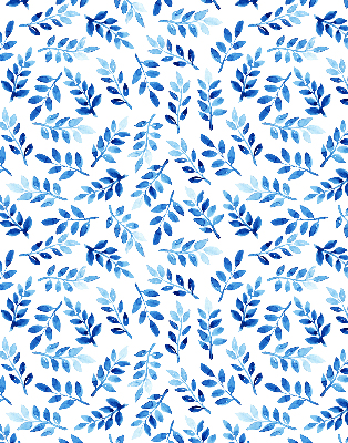 Estor decorativo con hojas azules