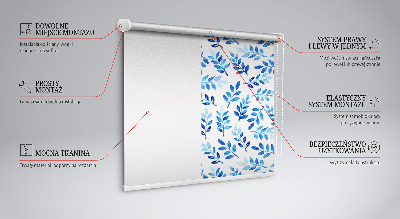 Estor decorativo con hojas azules