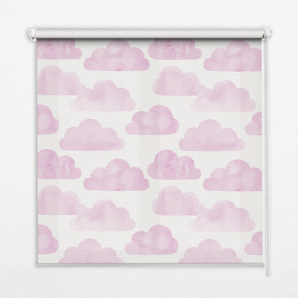 Estor enrollable de tela de nubes rosas