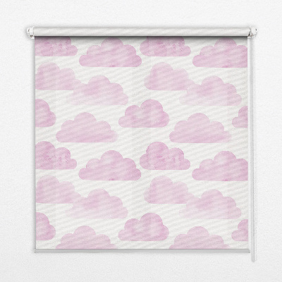 Estor enrollable de tela de nubes rosas