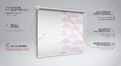 Estor enrollable de tela de nubes rosas