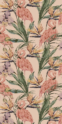 Estor decorativo con flamencos y flores