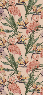 Estor decorativo con flamencos y flores