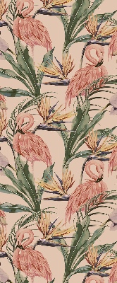 Estor decorativo con flamencos y flores