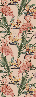 Estor decorativo con flamencos y flores