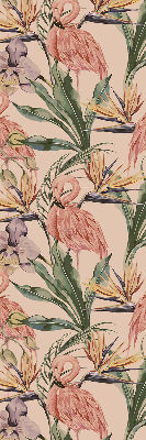 Estor decorativo con flamencos y flores