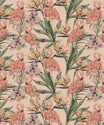 Estor decorativo con flamencos y flores