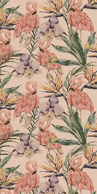 Estor decorativo con flamencos y flores