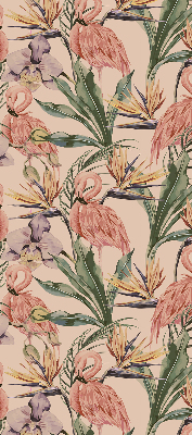 Estor decorativo con flamencos y flores