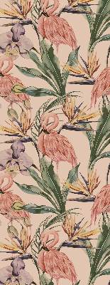 Estor decorativo con flamencos y flores