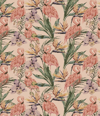 Estor decorativo con flamencos y flores