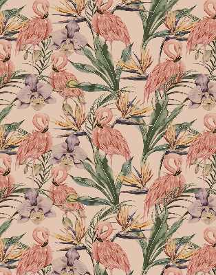 Estor decorativo con flamencos y flores
