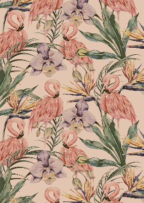 Estor decorativo con flamencos y flores