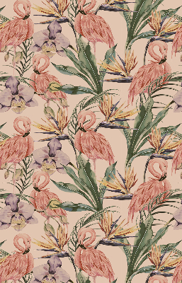 Estor decorativo con flamencos y flores