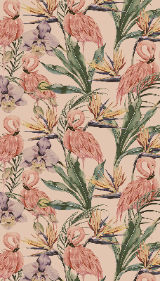 Estor decorativo con flamencos y flores