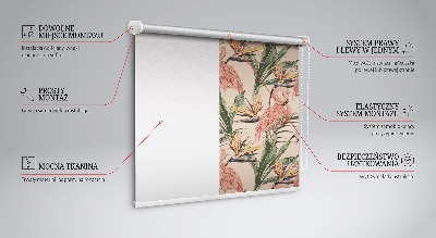 Estor decorativo con flamencos y flores
