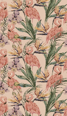 Estor decorativo con flamencos y flores