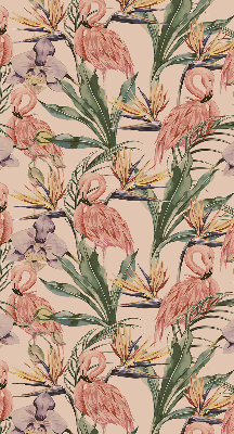 Estor decorativo con flamencos y flores