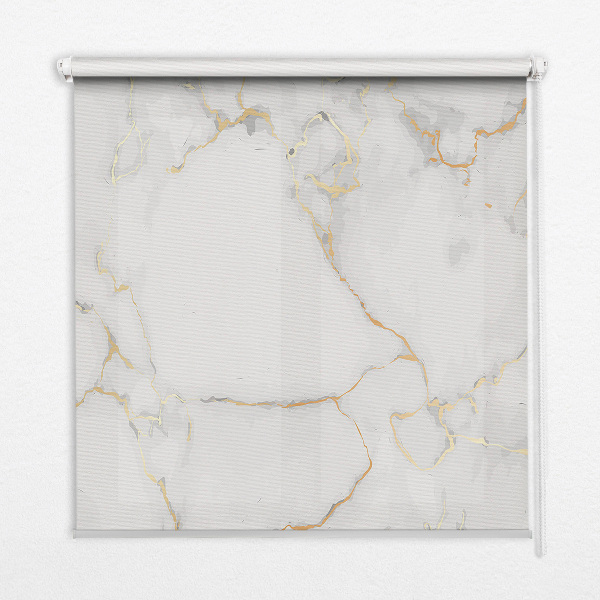 Estor decorativo con acabado de mármol blanco