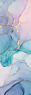 Estor decorativo en color mármol azul