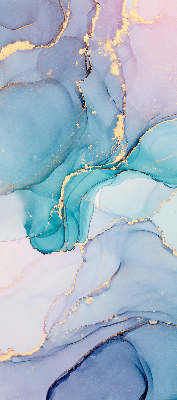 Estor decorativo en color mármol azul