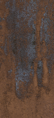 Estor decorativo con acabado en chapa metálica oxidada