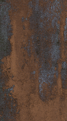 Estor decorativo con acabado en chapa metálica oxidada
