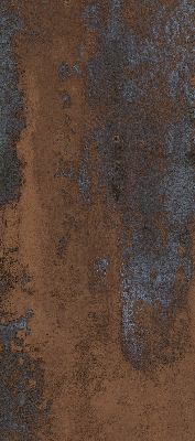 Estor decorativo con acabado en chapa metálica oxidada